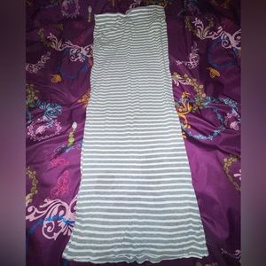 Small cotton and stretchy grey and white stripe skirt